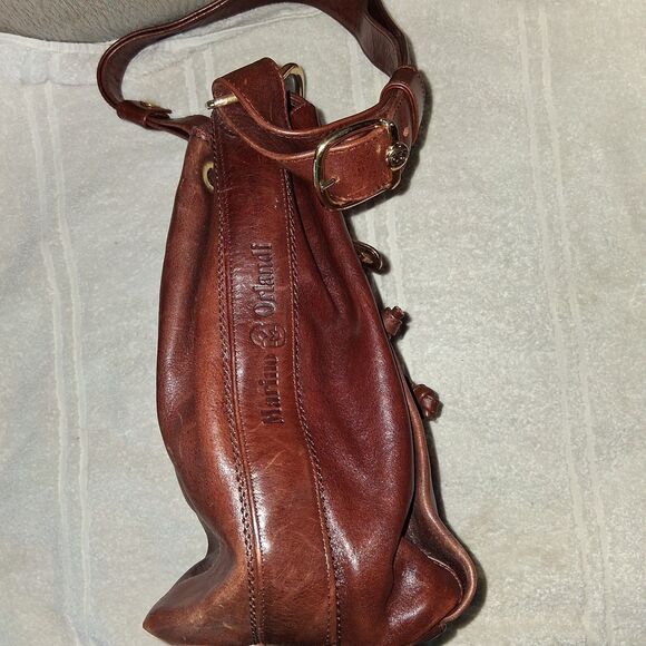Marino Orlandi Convertible Backpack Brown Italian Leather main image 4